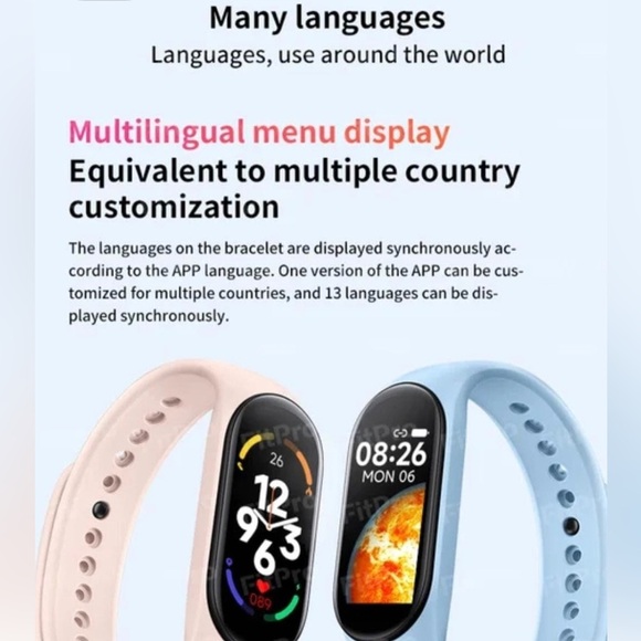 Smart Band 7 Black Multifunction Fitness Tracker Blood Oxygen  Bluetooth - Picture 4 of 13